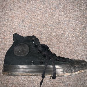 all black high top converse